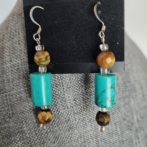 Stone drop dangle earrings - Picture 2 of 5